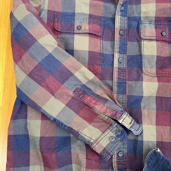 Vintage LL Bean Mens canvas Flannel Plaid Lined Barn Chore Shirt Jacket Sz XLT - Picture 13 of 13